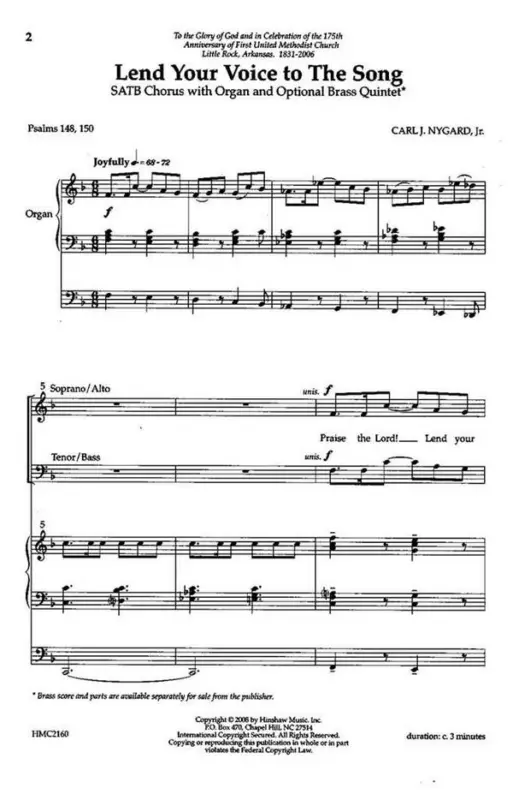 Carl Nygard, Lend Your Voice To The Song Kostenfreie Lieferung