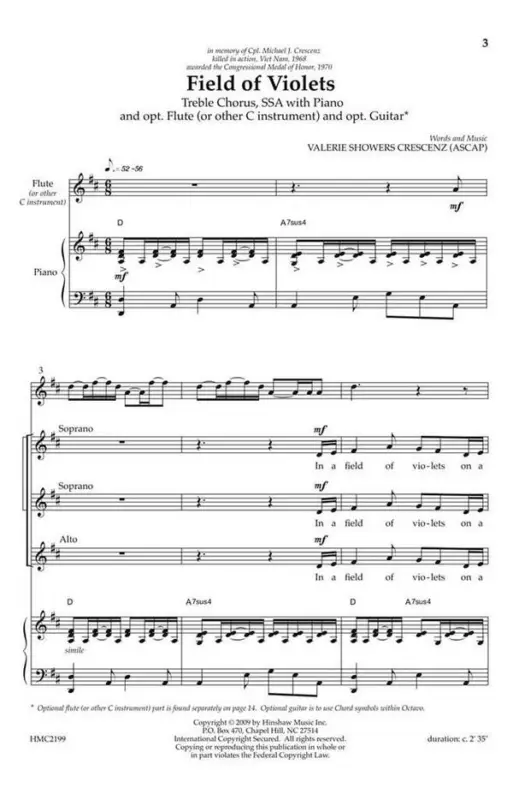 Valerie J. Crescenz, Field Of Violets Expressversand