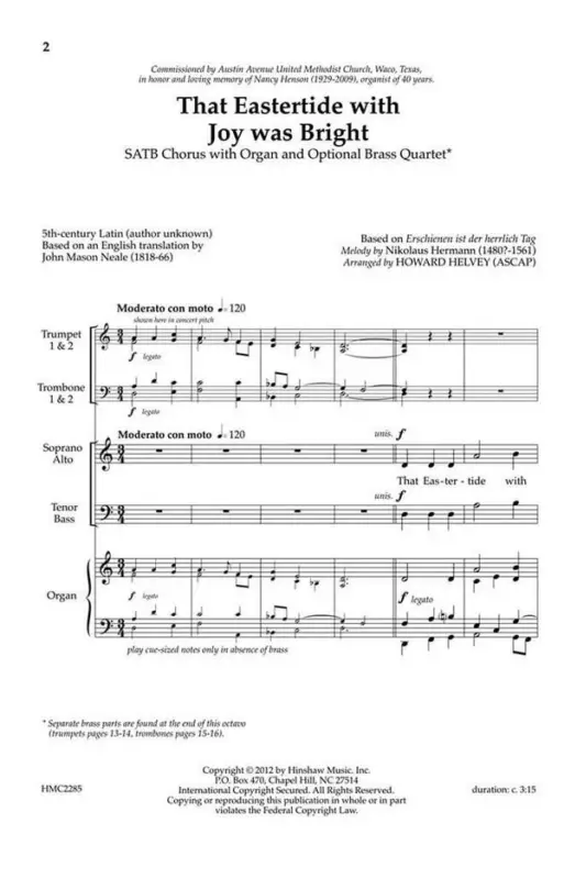 That Eastertide With Joy Was Bright Direktkauf