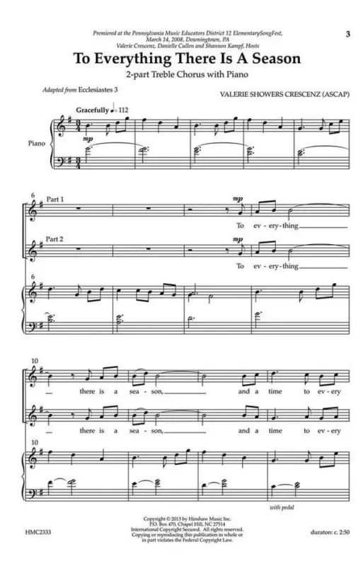 Ausverkauf Valerie J. Crescenz, To Everything There Is A Season