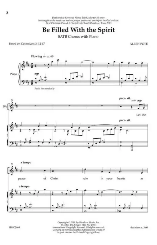 Allen Pote, Be Filled With The Spirit Kostenloser Rückversand