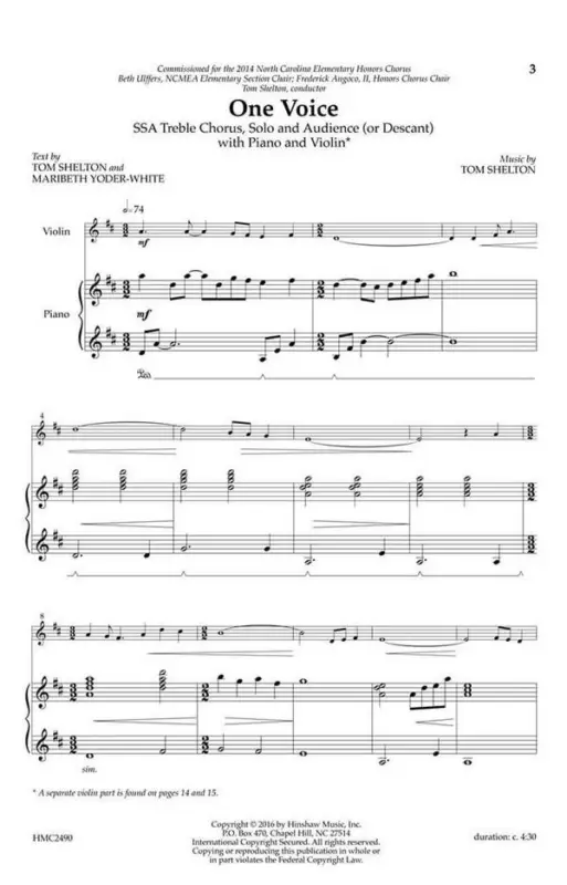 Abverkauf Tom Shelton, One Voice