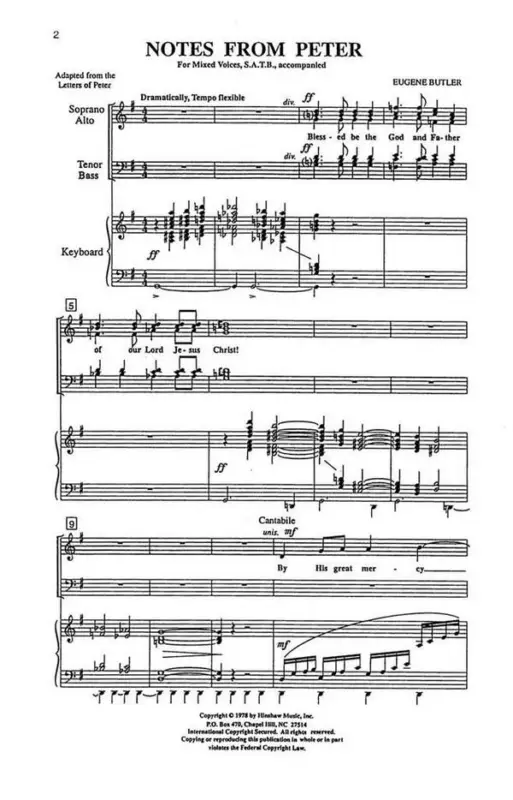 Wochenendangebot Eugene Butler, Notes From Peter