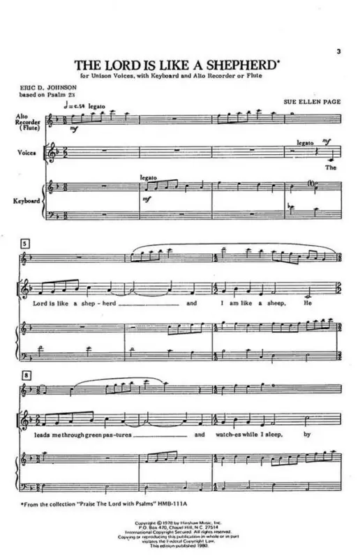 Sue Ellen Page, The Lord Is Like A Shepherd Begrenztes Angebot