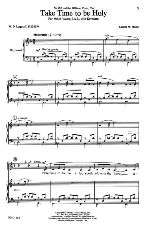 Versand Am Gleichen Tag Gilbert Martin, Take Time To Be Holy