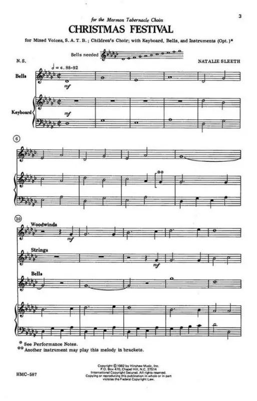 Sonderaktion Natalie Sleeth, Christmas Festival