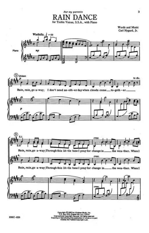 Carl Nygard, Rain Dance Solange Der Vorrat Reicht