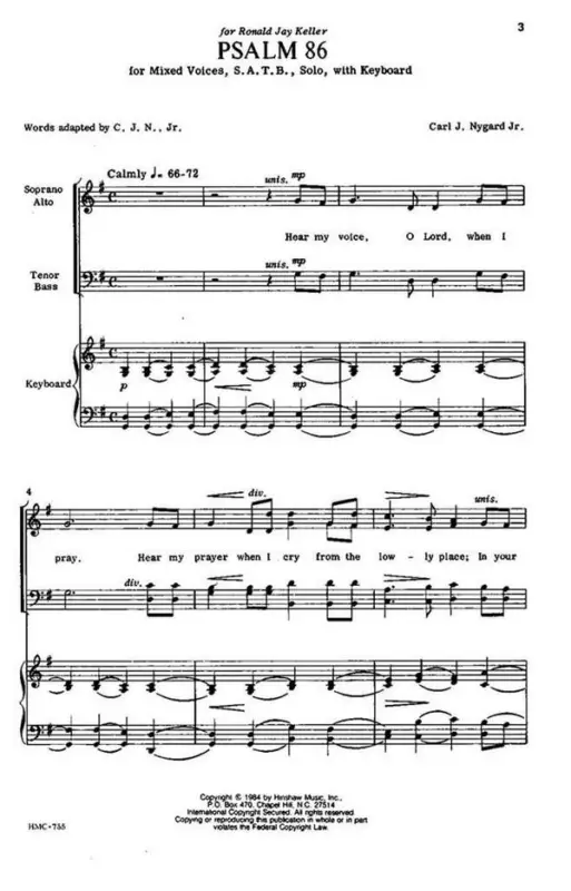 Billig Carl Nygard, Psalm 86