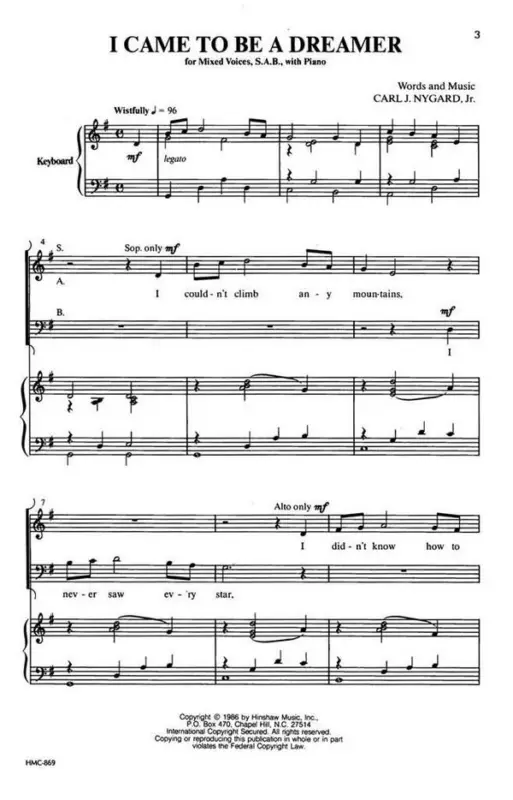 Carl Nygard, I Came To Be A Dreamer Saisonangebot