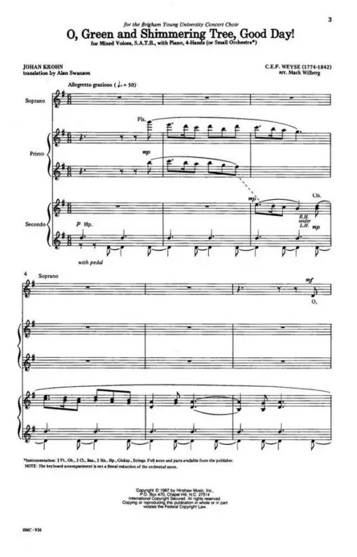 C.E.F. Weyse, O, Green And Shimmering Tree, Good Day! Highlight