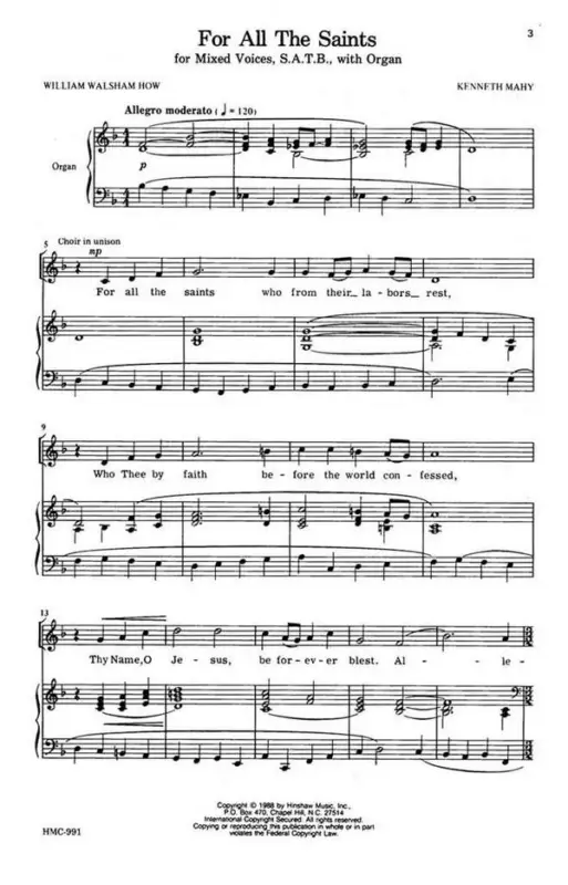 Sonderaktion Kenneth Mahy, For All The Saints