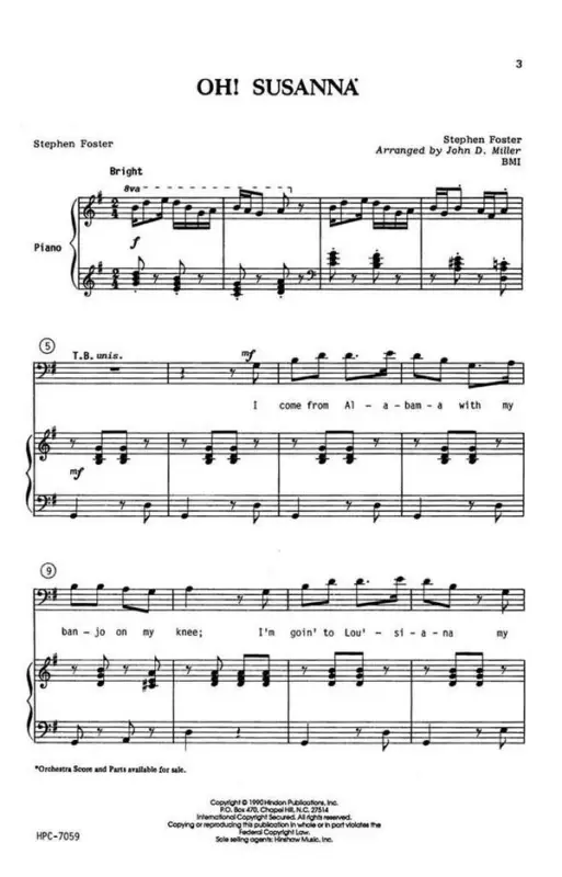 Stephen Foster, Oh! Susanna Sale