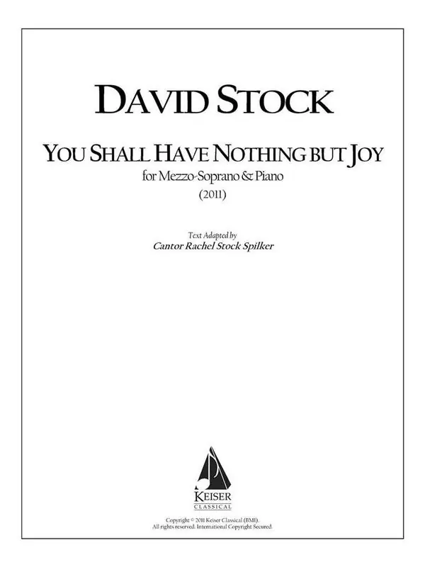 David Stock, You Shall Have Nothing but Joy Letzte Chance