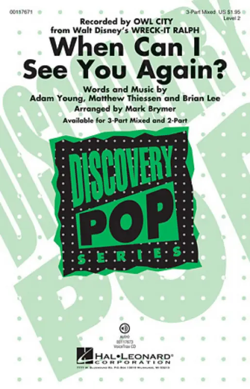 Adam Young_Brian Lee_Matthew Thiessen, When Can I See You Again? Jetzt Bestellen