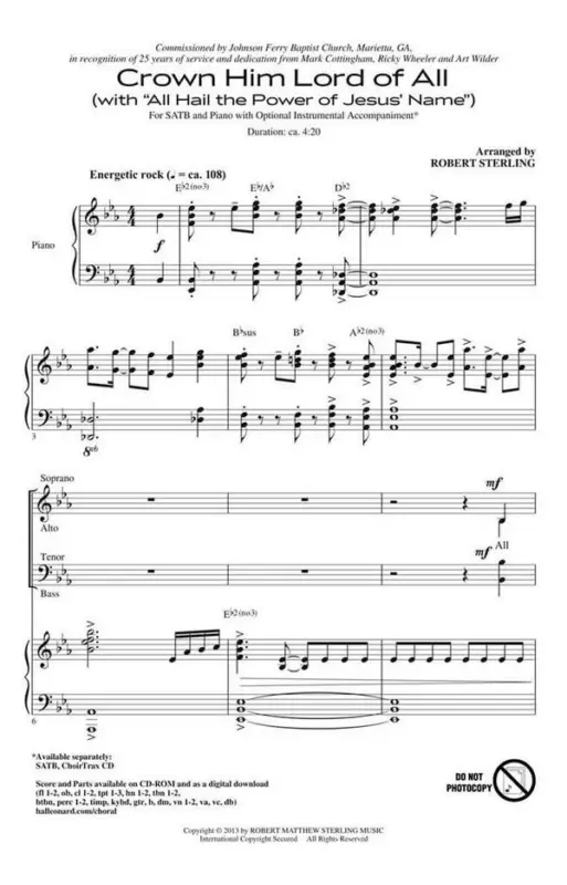 Oliver Holden_Robert Sterling, Crown Him Lord of All Wochenendangebot