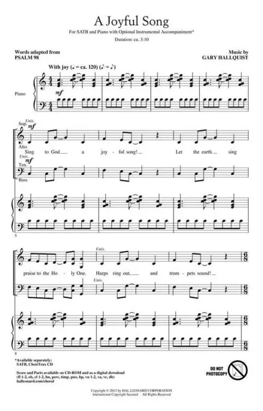 Gary Hallquist, A Joyful Song Bestseller