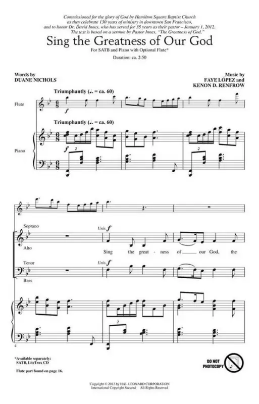 Direktkauf Faye Lopez_Kenon D. Renfrow, Sing the Greatness of Our God