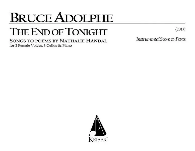 Abverkauf Bruce Adolphe, The End of Tonight