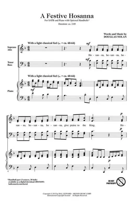 Douglas Nolan, A Festive Hosanna Top-Seller