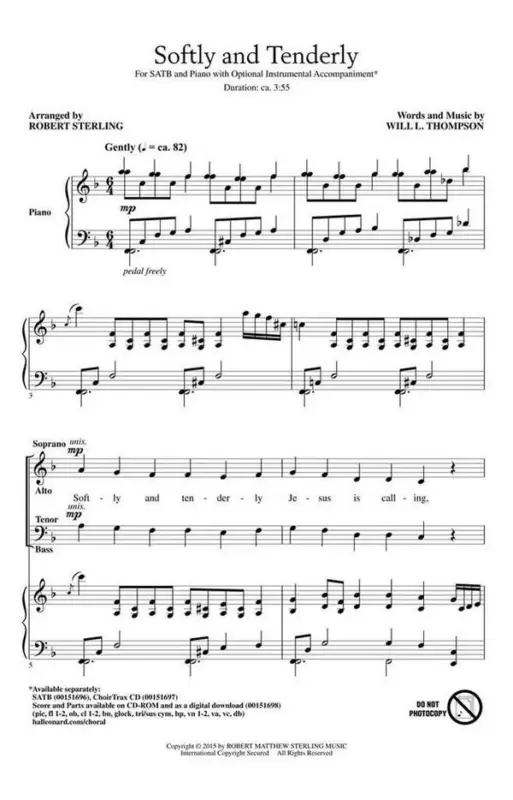 Will L. Thompson, Softly and Tenderly Billig