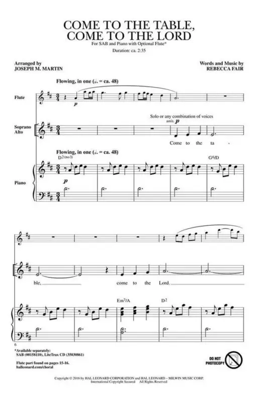 Expressversand Rebecca Fair, Come to the Table, Come to the Lord