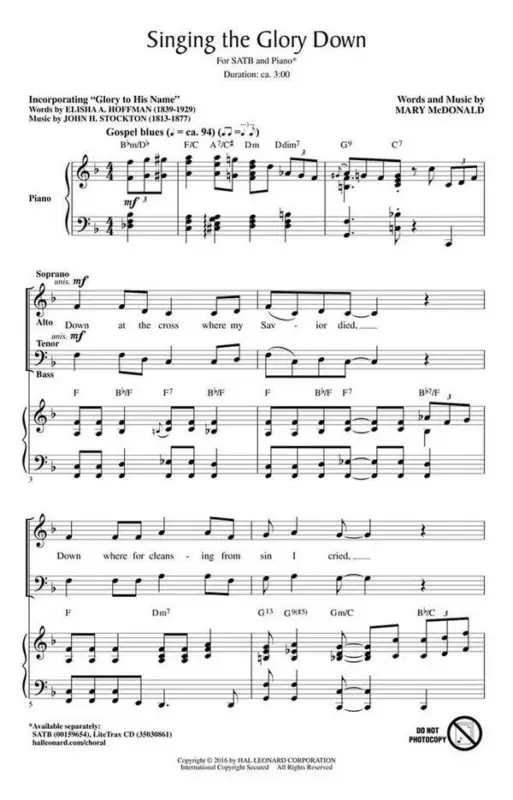 Angebot Singing the Glory Down