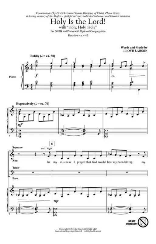 Bestseller Lloyd Larson, Holy Is The Lord!