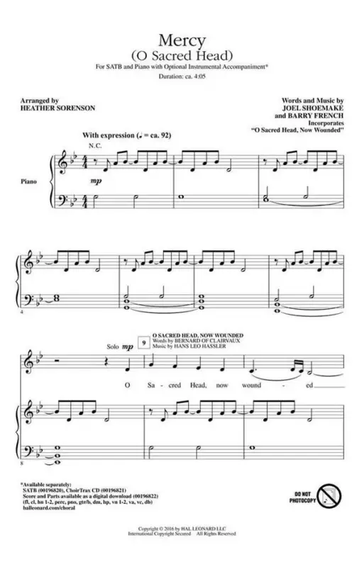 Mercy (O Sacred Head) Bestpreis