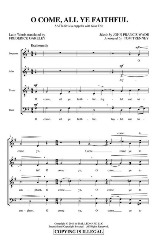 Jetzt Bestellen O Come, All Ye Faithful