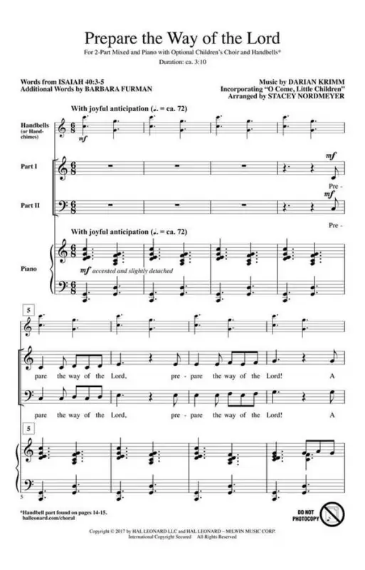 Darian Krimm_Barbara Furman, Prepare the Way of the Lord Preisreduziert