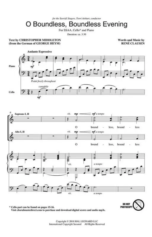 Geprüft René Clausen, O Boundless, Boundless Evening