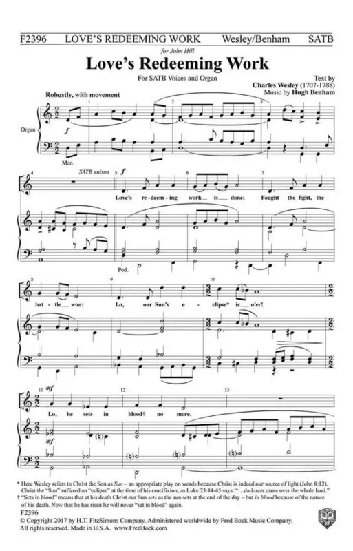 Hugh Benham, Love's Redeeming Work Is Done Preisreduziert