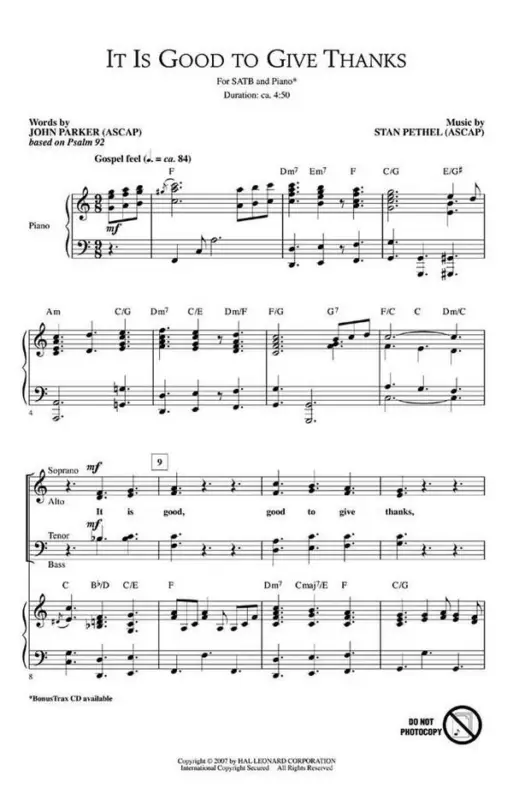 Highlight Stan Pethel, It Is Good to Give Thanks