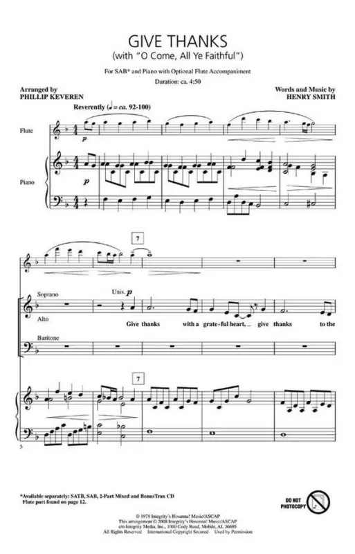 Give Thanks with O Come Let Us Adore Him Preisreduziert