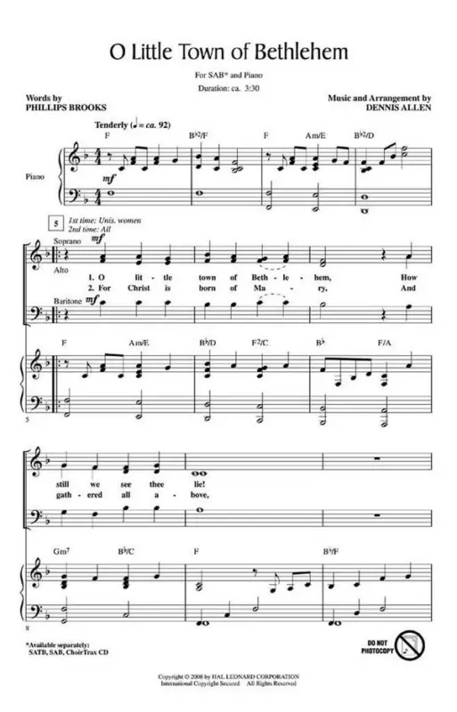 Dennis Allen, O Little Town of Bethlehem Neu