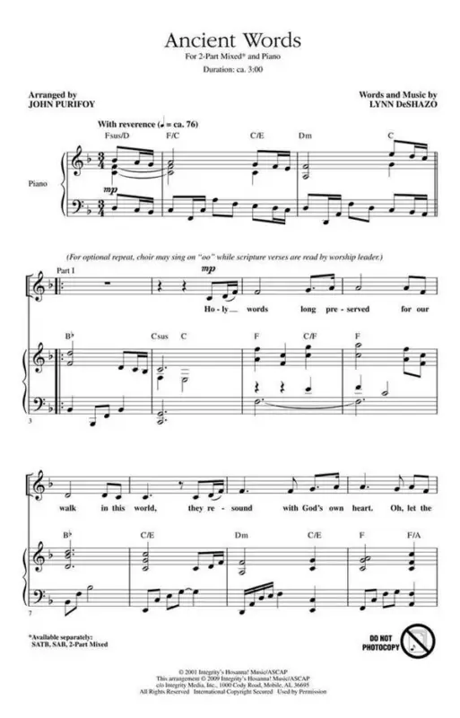 Kracherpreis Lynn DeShazo, Ancient Words