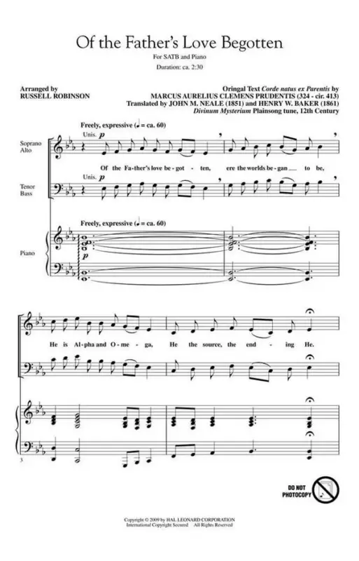 Of the Father's Love Begotten Bestseller