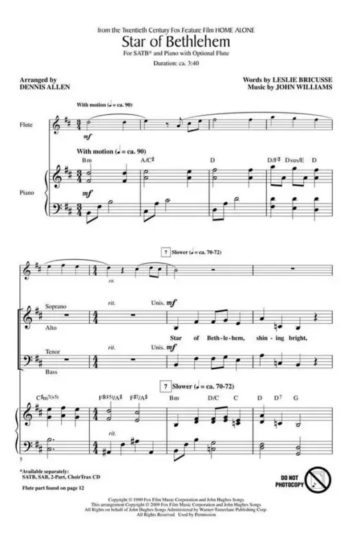 Bestseller John Williams_Leslie Bricusse, Star of Bethlehem