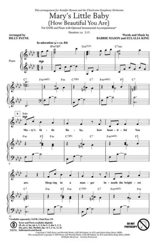 Babbie Mason, Mary's Little Baby Sonderaktion