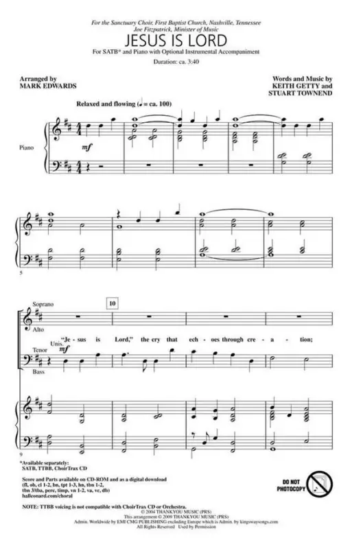 Keith Getty_Stuart Townend, Jesus Is Lord Beliebt