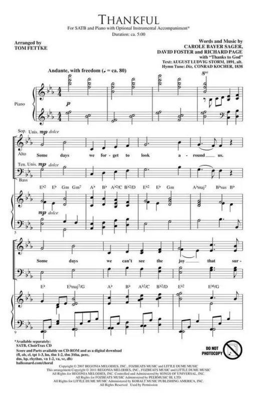 Carole Bayer Sager_David Foster_Richard Page, Thankful Gratis Versand