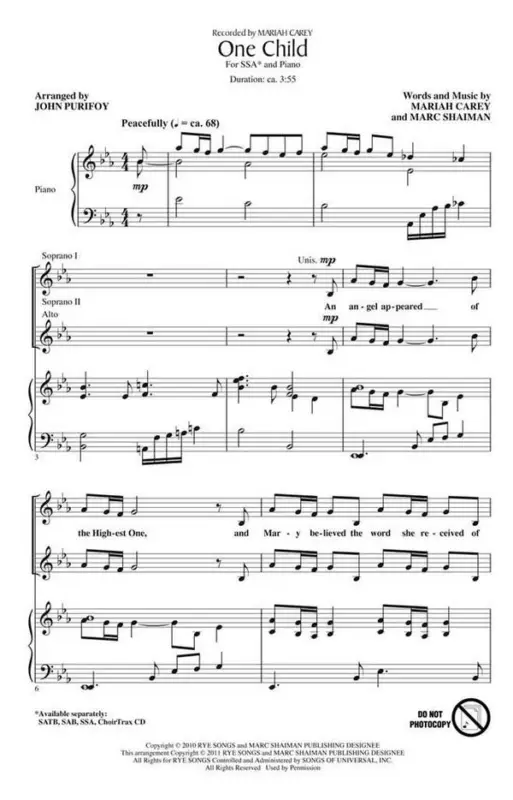 Schnäppchen Marc Shaiman_Mariah Carey, One Child