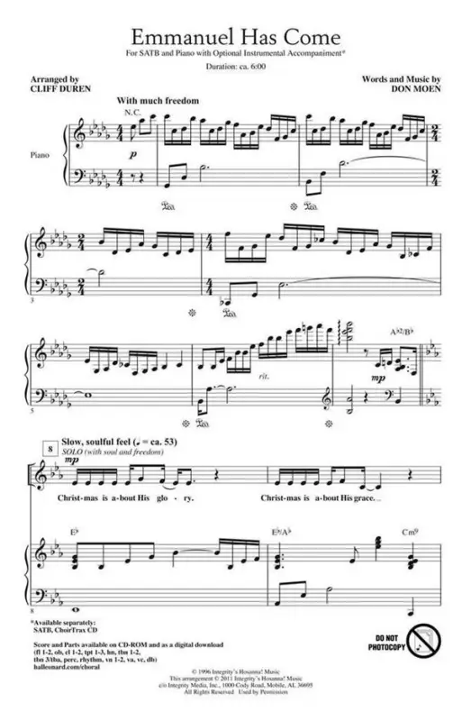 Don Moen, Emmanuel Has Come Zertifiziert