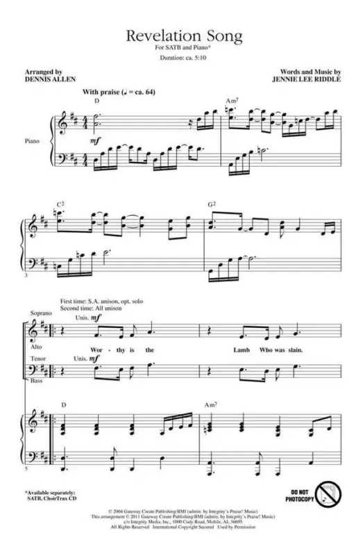 Jennie Lee Riddle, Revelation Song Angebot