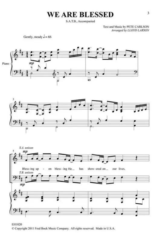 Super-Preis Pete Carlson, We Are Blessed