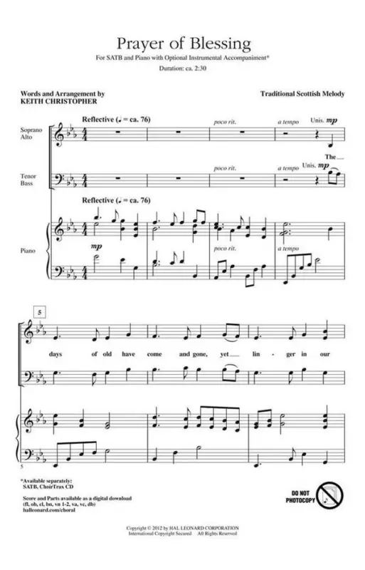 Garantierte Lieferung Traditional, Prayer of Blessing