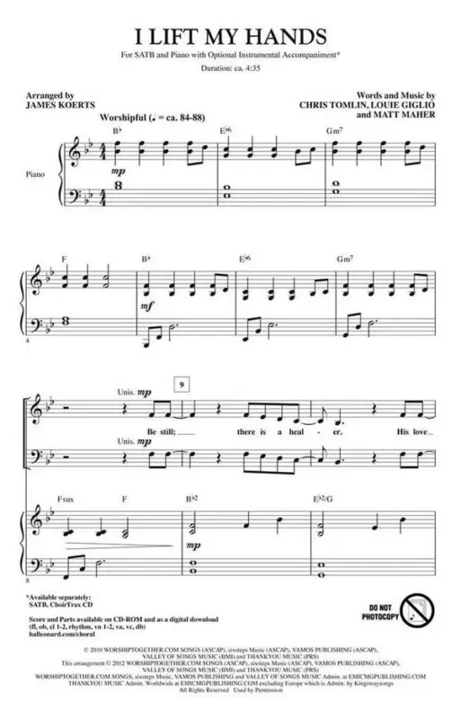 Chris Tomlin_Louie Giglio_Matt Maher, I Lift My Hands Jetzt Bestellen