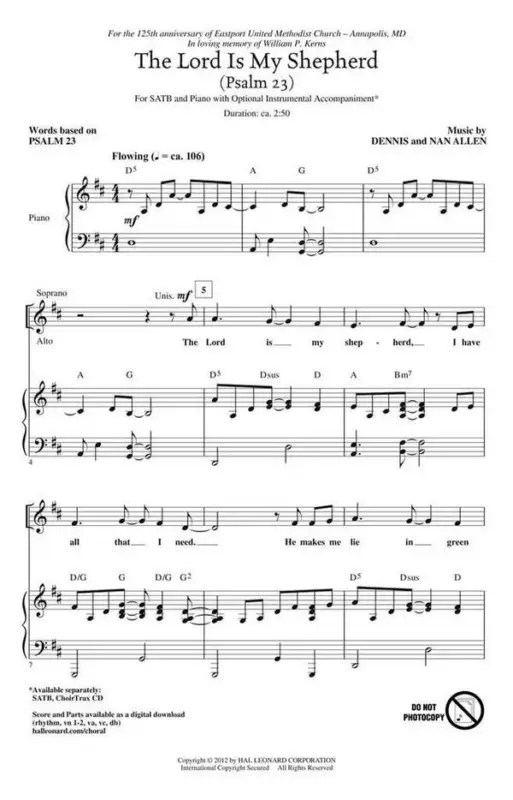 Dennis Allen_Nan Allen, The Lord Is My Shepherd Garantierte Lieferung