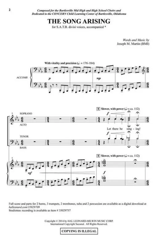 Joseph M. Martin, The Song Arising Neu
