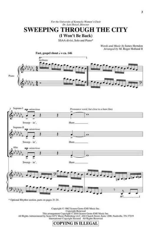 James Herndon, Sweeping Through the City Top-Preis